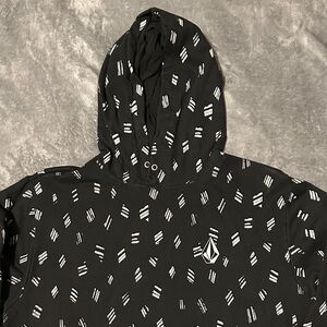 Volcom Black Hoodie with White Geometric Design